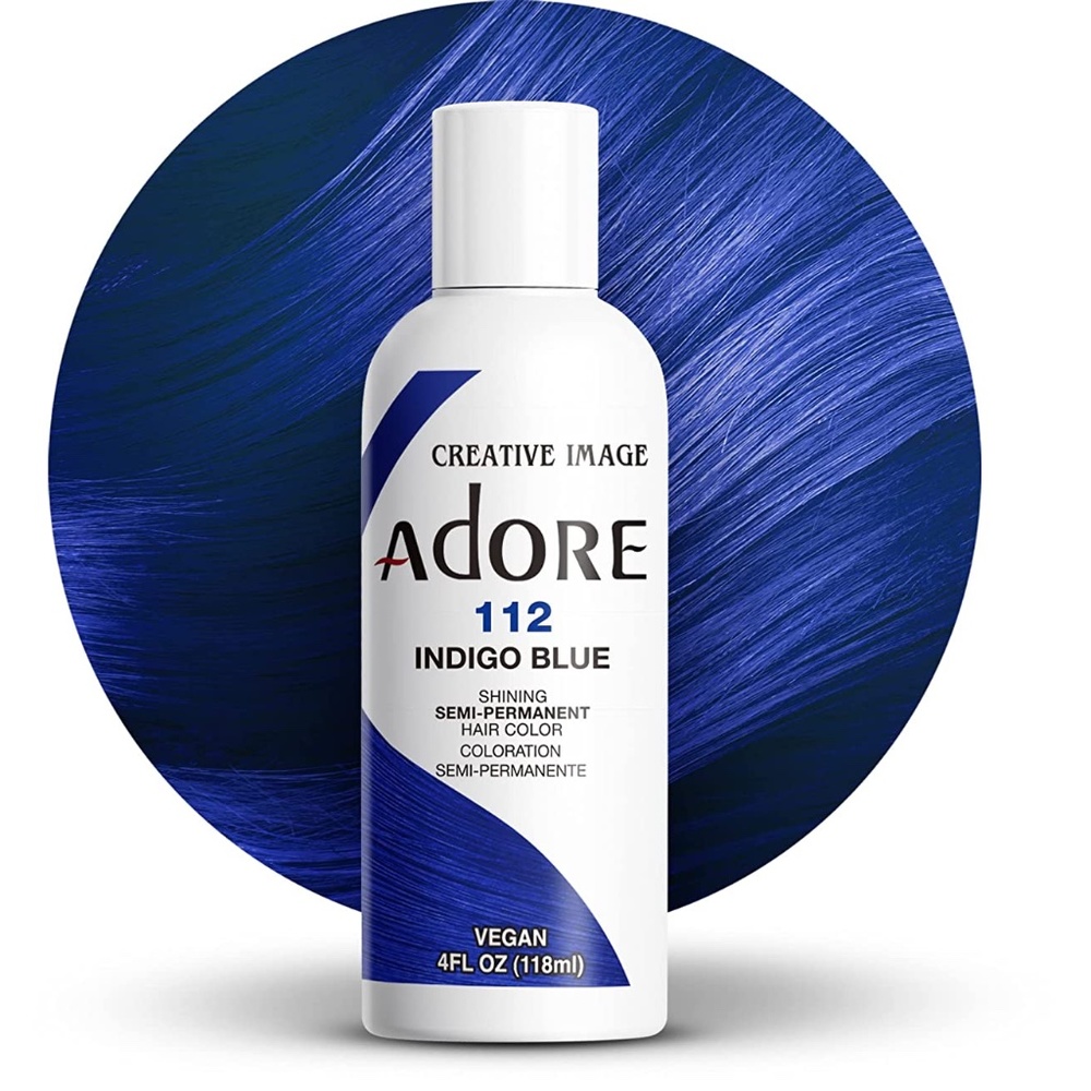NIB 4 Bottles 4oz  Creative Image Adore 112 Indigo Blue  Semi Permanent Hair Dye